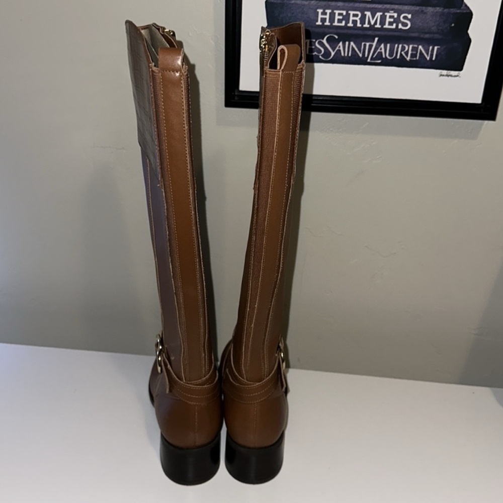 Marc Fisher NEW Women's Hailin Regular Calf Leather Tall Boots Cognac, 6W - Picture 4 of 7